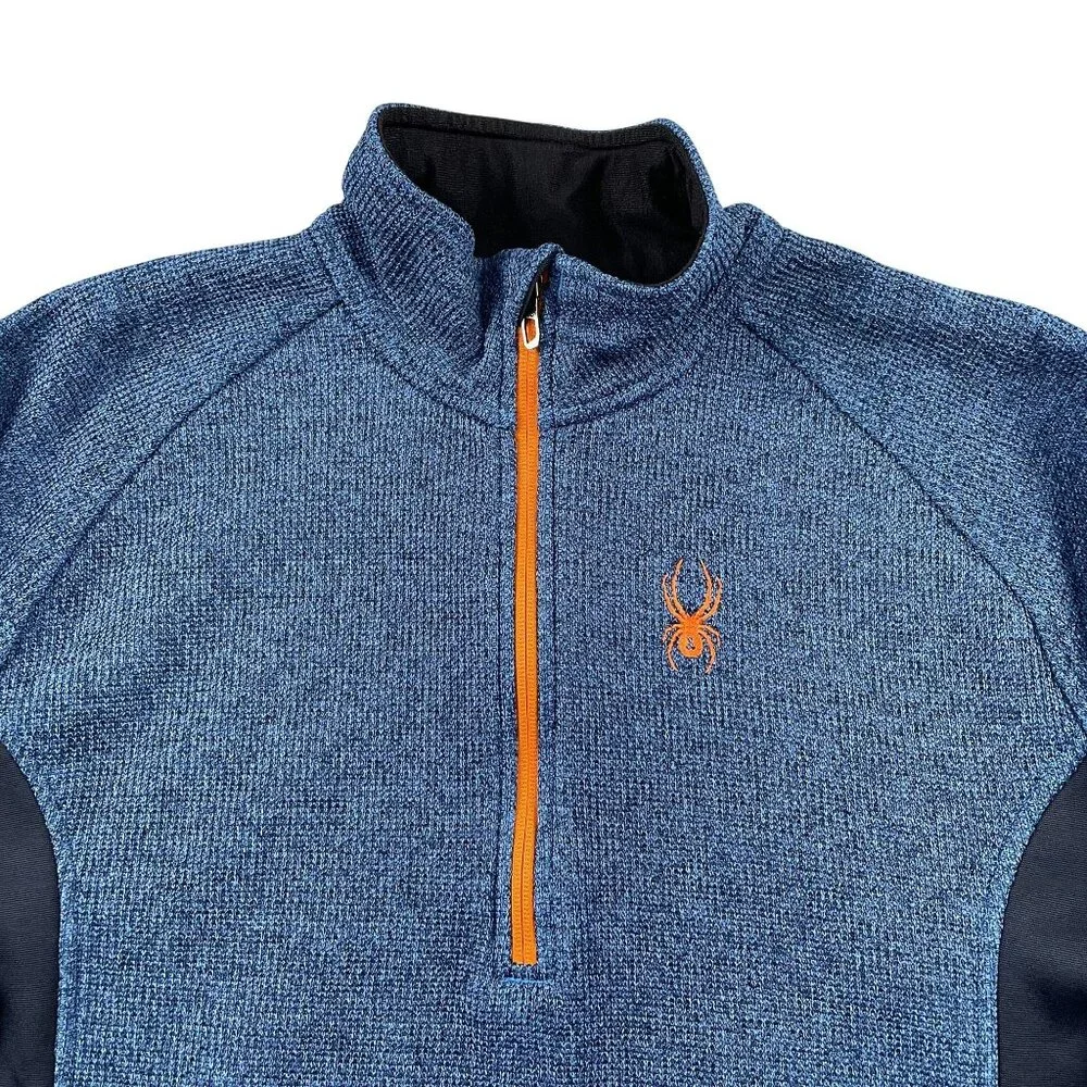 Spyder 1/2 Zip Fleece‎ Mens Large Outbound Blue & Black Half Zip